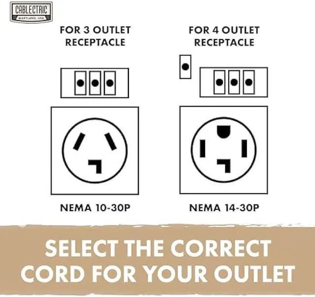 Alt view image 7 of 7 - 10 Foot Dryer Cord - Black 4 Prong Extension Cord, 10/4 SRDT, 30 Amp Dryer Power Cable 4 Prong 10 Ft, NEMA 14-30 Plug, 30 Amp