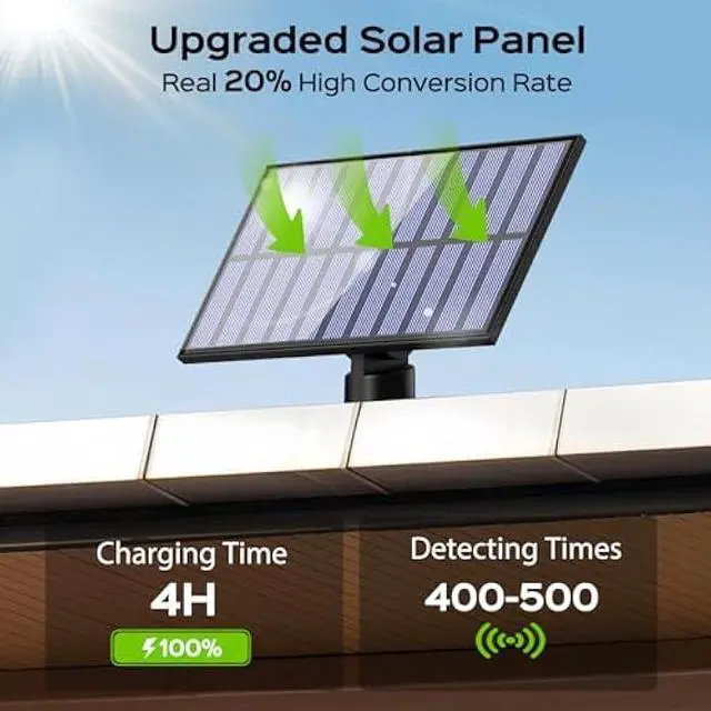 Alt view image 2 of 6 - Adiding Solar Outdoor Lights, 202 LEDs Flood Lights with 16.4 ft Cable, Remote Control Solar Motion Sensor Outdoor Lights, 3 Modes Solar Powered Security Lights for Outside Patio, Yard, Garage, 2 Pack