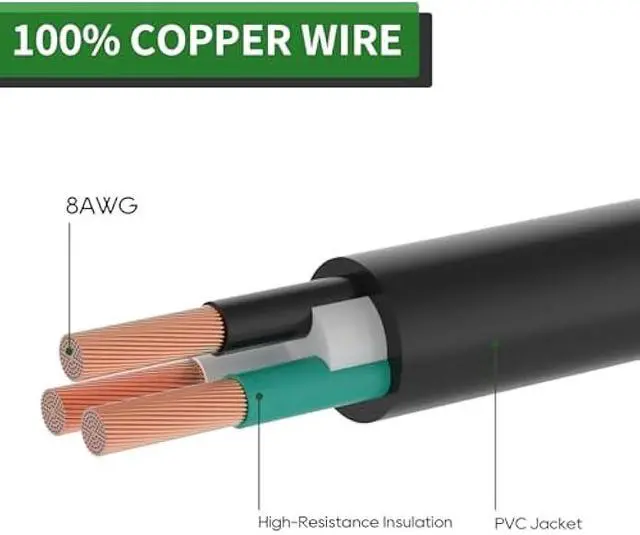 Alt view image 5 of 5 - RVGUARD 250V 40 Feet Welder Extension Cord, Heavy Duty 8 AWG NEMA 6-50 STW Welding Cord with Power Indicator End, ETL Listed