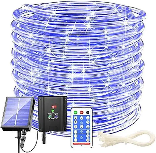 Main image of Solar Rope Lights Outdoor Waterproof LED - 200 LED Solar Rope String Lights, 72FT 8 Modes with Remote Flexible Solar Tube String Lights for Garden Patio Fence Balcony Pool Trampoline Party