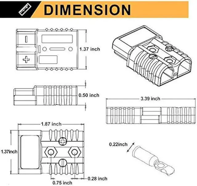 Alt view image 2 of 7 - BUNKER INDUST 50A 6-10 Gauge Battery Quick Connect Disconnect Wire Harness Plug Kit 4 Pcs Battery Cable Quick Connect Disconnect Plug for Winch Auto Car Trailer Driver Electrical Devices,Red
