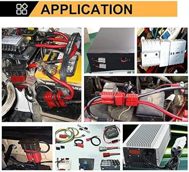 Alt view image 7 of 7 - BUNKER INDUST 50A 6-10 Gauge Battery Quick Connect Disconnect Wire Harness Plug Kit 4 Pcs Battery Cable Quick Connect Disconnect Plug for Winch Auto Car Trailer Driver Electrical Devices,Red