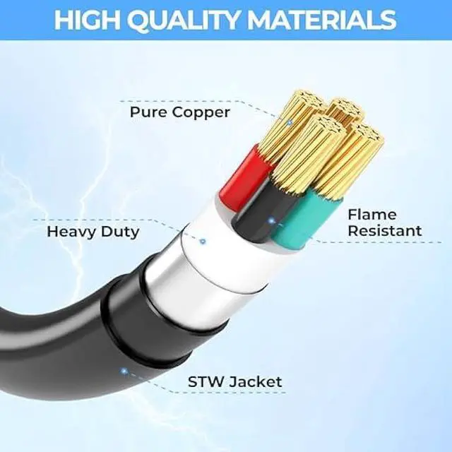 Alt view image 4 of 6 - CircleCord Dryer Adapter Cord 3 Prong to 4 Prong Blue, 3P Older Dryer to 4P Newer House, Dryer Convert Cord NEMA 14-30P Plug to NEMA10-30R Receptacle, 30A 220V 10 AWG STW, ETL Listed