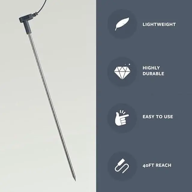 Alt view image 2 of 5 - GroundLuxe Grounding Rod for Earthing  40ft Conductive Cord & Stainless Steel Ground Stake  Use Outdoors for Grounding Mats, Sheets, Pillowcases, and Earthing Products  Easy Plug-in Kit