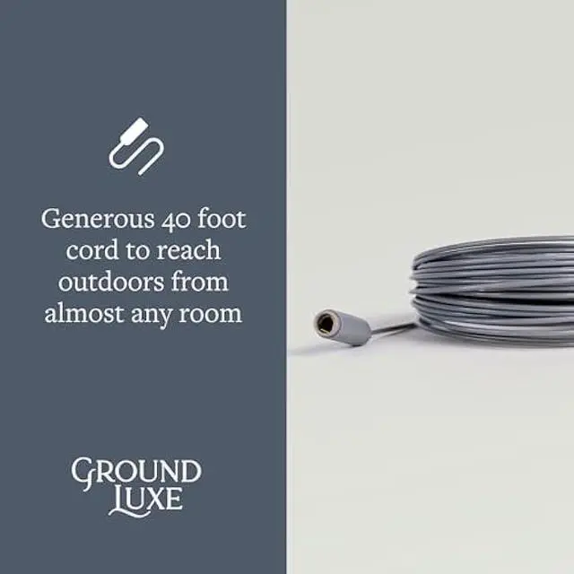 Alt view image 5 of 5 - GroundLuxe Grounding Rod for Earthing  40ft Conductive Cord & Stainless Steel Ground Stake  Use Outdoors for Grounding Mats, Sheets, Pillowcases, and Earthing Products  Easy Plug-in Kit