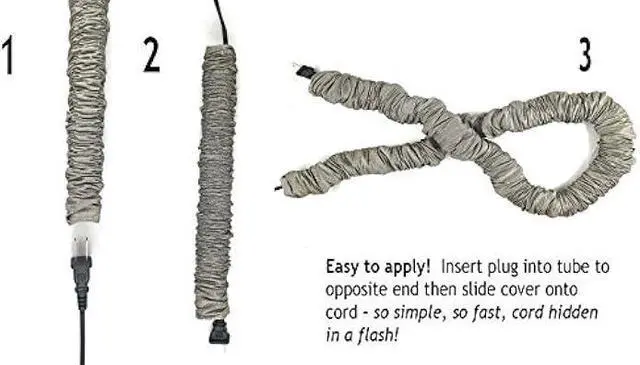 Alt view image 2 of 5 - Cream CoverEase 9 Feet Lamp Cord Cover Tube