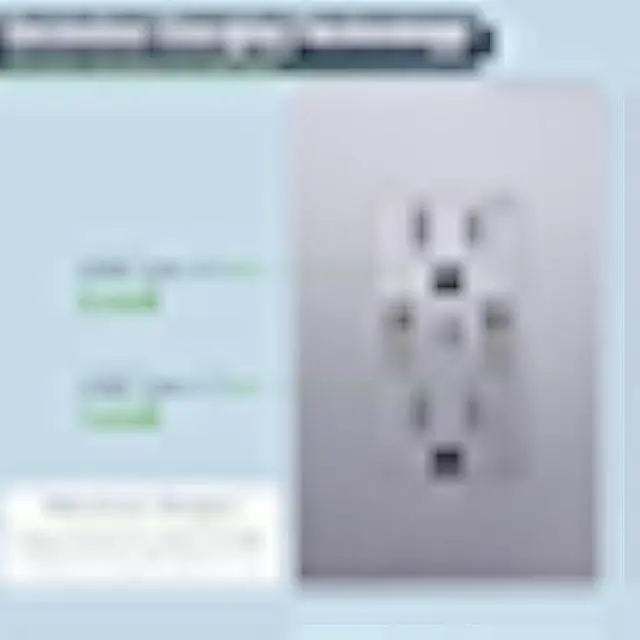 Alt view image 3 of 5 - TOPGREENER USB Outlet, 3-Port Type C 3.6A 18W USB Wall Outlet, 15 Amp Tamper-Resistant Receptacle Plug, Charging Power Outlet with USB Ports, UL Listed, TU21536AC3-SV, Silver with Wall Plate