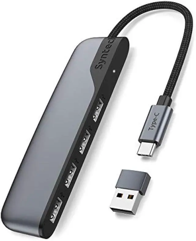 Main image of Syntech USB C to USB Hub 4 Ports, Syntech Type C to USB 3.0 Hub with a USB C to USB Adapter (USB 2.0), Thunderbolt 3 to USB Hub, Compatible with iOS/Android