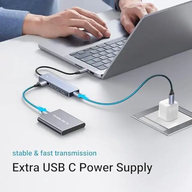 Alt view image 4 of 5 - UGREEN USB C to USB A Hub with 4 USB 3.0 for Laptop, MacBook Pro/Air, Mac mini M4, iMac, iPad Pro, Chromebook, Dell XPS, Galaxy S23, and More, 0.5FT