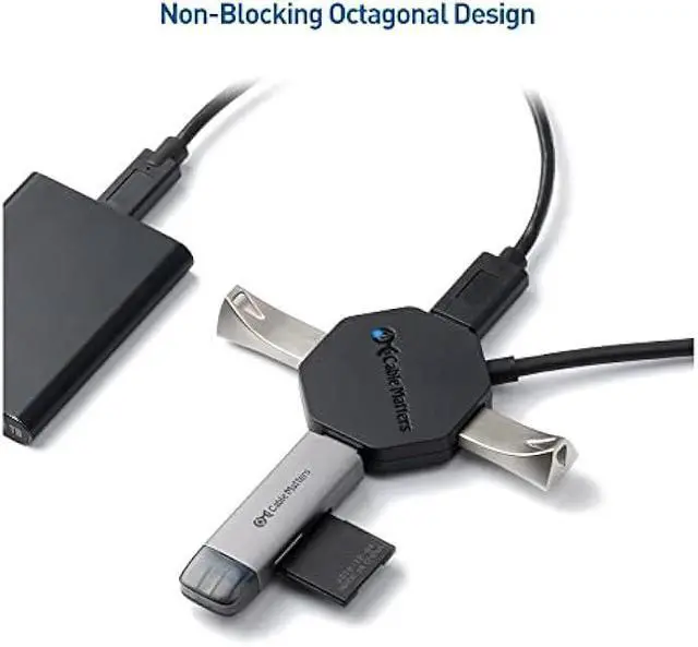 Alt view image 2 of 6 - Cable Matters Ultra Mini 4 Port USB Hub with Long 4 ft Extension Cable Tail, USB 3.0 Hub with Multiple Ports for Up to 5Gbps Data Transfer Rate, Black