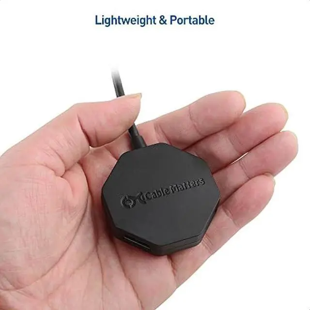 Alt view image 5 of 6 - Cable Matters Ultra Mini 4 Port USB Hub with Long 4 ft Extension Cable Tail, USB 3.0 Hub with Multiple Ports for Up to 5Gbps Data Transfer Rate, Black