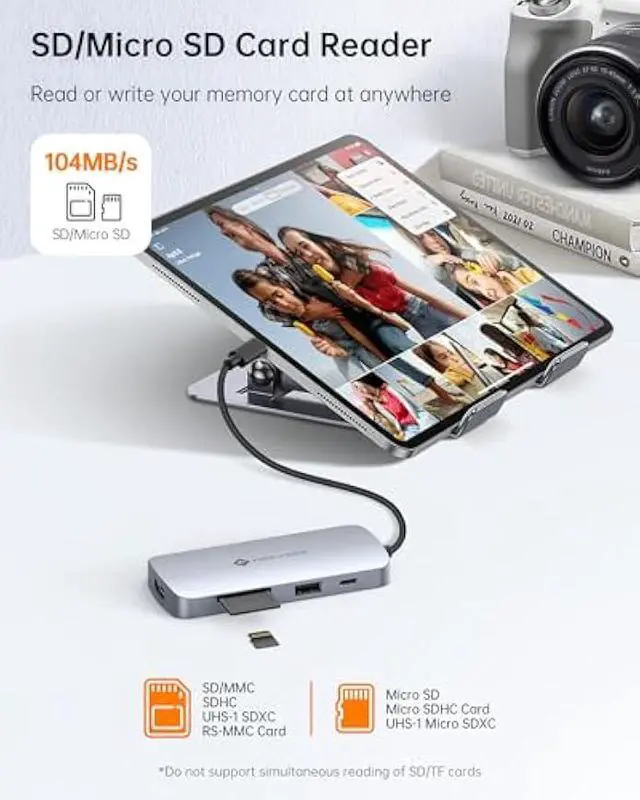 Alt view image 4 of 5 - USB C Hub, 9 in 1 USB C Multiport Adapter with 4K@60Hz HDMI, 5 USB Ports, 100W PD, SD/TF USB C Adapter, USB C to HDMI Adapter, USB C Dock for MacBook Pro/Air, HP, DELL, Lenovo, ASUS Laptops NOVOO