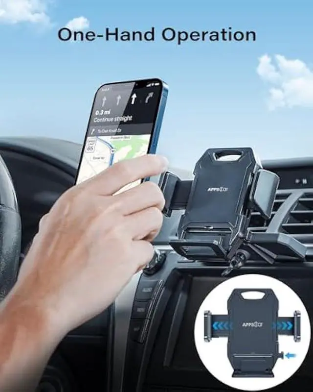 Alt view image 2 of 5 - APPS2Car Sturdy CD Slot Phone Mount with One Hand Operation Design, Hands-Free Car Phone Holder Universally Compatible with All iPhone & Android Cell Phones, for Smartphone Mobile