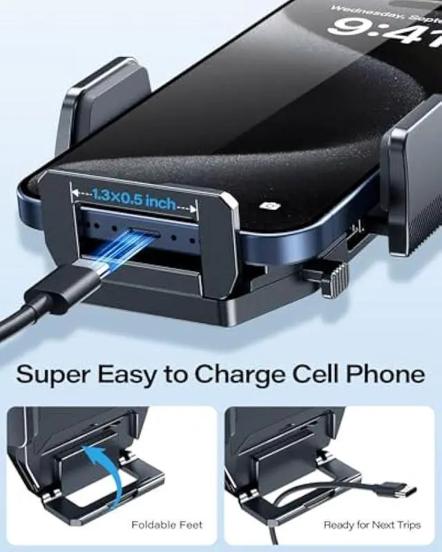 Alt view image 5 of 5 - APPS2Car Sturdy CD Slot Phone Mount with One Hand Operation Design, Hands-Free Car Phone Holder Universally Compatible with All iPhone & Android Cell Phones, for Smartphone Mobile