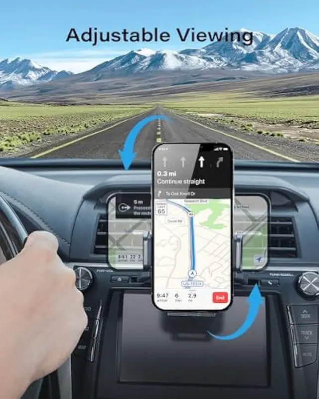 Alt view image 4 of 5 - APPS2Car Sturdy CD Slot Phone Mount with One Hand Operation Design, Hands-Free Car Phone Holder Universally Compatible with All iPhone & Android Cell Phones, for Smartphone Mobile