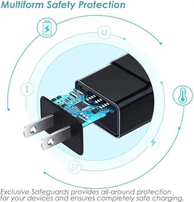Alt view image 7 of 7 - 6-Pack Type C Charger Fast Charging Block, Android Phone Rapid USB Wall Charger Compatible with Samsung Galaxy S21/S20/S10/S10e/S10 Plus/S9/S9 Plus/S8/S8 Plus/S7/S6/Note 10/Note 9/Note 8,LG,HTC iPhone
