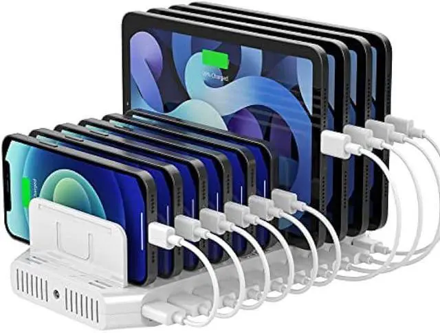 Main image of USB C PD 60W Charging Station with QC 3.0, Unitek 160W 10-Port USB Quick Charger Dock, Power Delivery Compatible with Laptop MacBook, Pixel, Upgraded Dividers