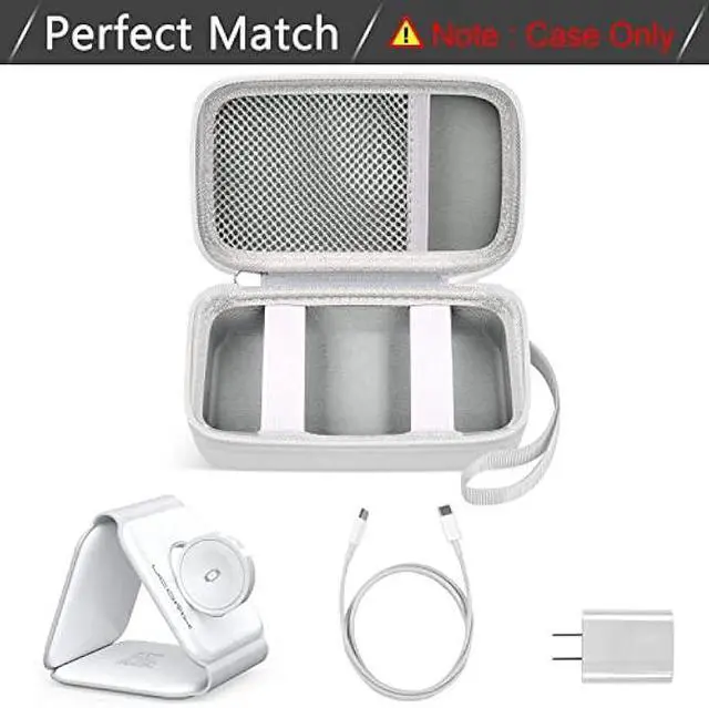 Alt view image 2 of 5 - Travel Case for UCOMX for Nano/for Iseyyox/for LISEN/for RTOPS 3 in 1 Wireless Charger, Foldable Magnetic Charging Station Storage Holder Bag for Fast Charge Pad Cable and Adapter, White-Box Only