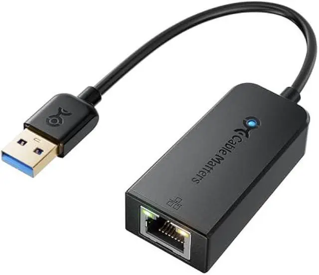 Main image of Cable Matters Plug & Play USB to Ethernet Adapter with PXE, MAC Address Clone Support (USB3.0 to Gigabit Network, Ethernet to USB Adapter for Laptop) Supporting 10/100/1000Mbps