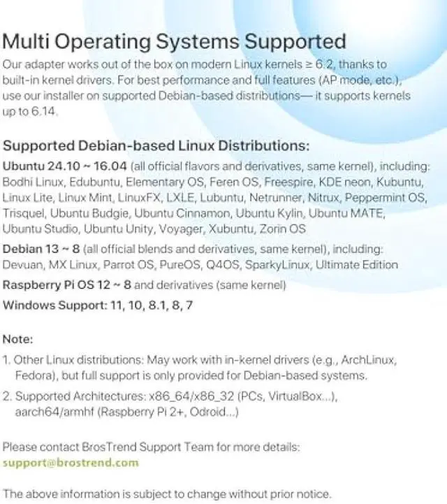 Alt view image 3 of 5 - BrosTrend AC1200 Linux WiFi Adapter for Ubuntu, Kali, Mint, Debian, Lubuntu, Xubuntu, Mate, Zorin, PureOS, Raspberry Pi, Windows etc. 5GHz + 2.4GHz, Long Range USB WiFi Linux 3.0 with 2X5dBi Antennas