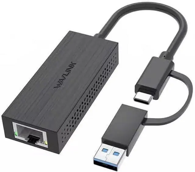 Main image of USB C to 2.5G Ethernet Adapter, WAVLINK 2-in-1 USB 3.2 Type A/Type C (Thunderbolt 3/4) to 2.5 Gigabit Ethernet Adapter RJ45 LAN Network Converter for Windows, Mac OS, iPad OS and More