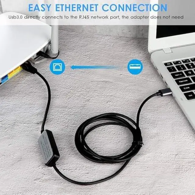 Alt view image 3 of 6 - USB3.0 to RJ45 Gigabit Ethernet Network Cable for Switch, Router, Gateway, Modem with MacBook,Windows, Chromebook,Surface Pro, Linux