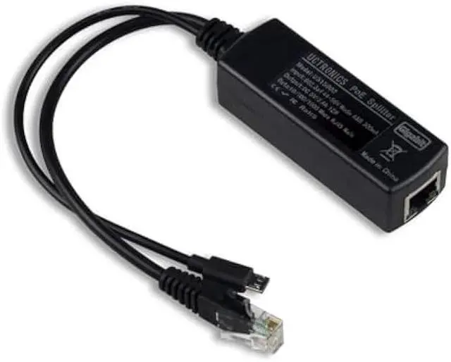 Main image of UCTRONICS PoE Splitter Gigabit 5V - Micro USB Power and Ethernet to Raspberry Pi 3B+, Work with Echo Dot, Most Micro USB Security Camera and Tablet - IEEE 802.3af Compliant