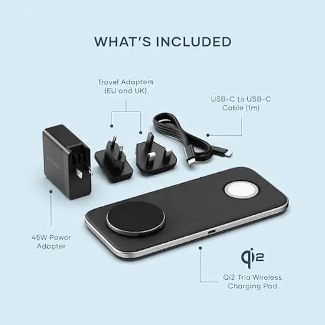 Alt view image 5 of 5 - Satechi Qi2 Trio Wireless Charging Pad, 3 in 1 Wireless Charging Station, Qi2 15W Fast Charger for iPhone 17/16/15/14/13/12, 5W for AirPods and 5W for Apple Watch
