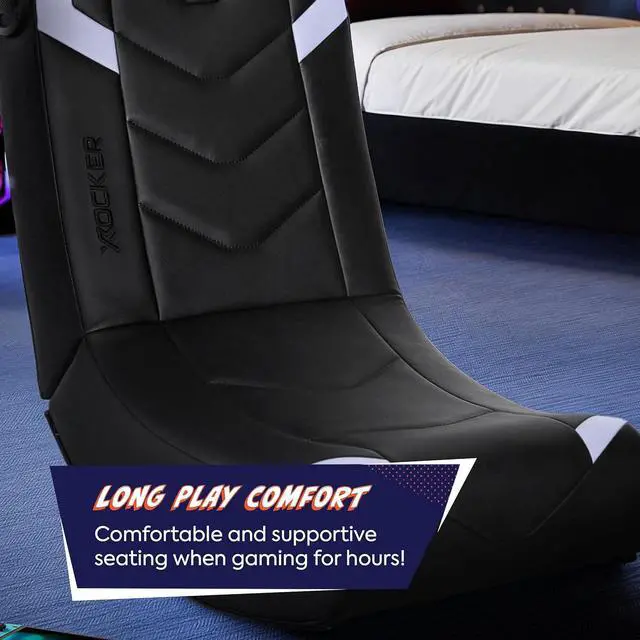Alt view image 4 of 7 - X Rocker Video Gaming Floor Rocker Chair, Built-in Audio, Back to School, Foldable, for Gamers, Bedroom, or Game Room for Boys, Girls, Teens 5-17