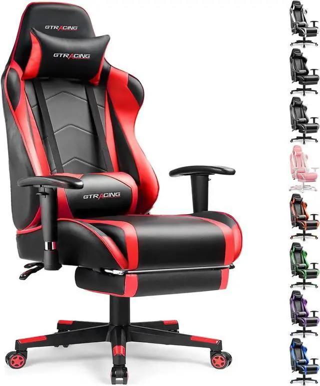 Main image of GTRACING Gaming Chair with Footrest, High Back Computer Chair Ergonomic Game Desk Chair Racing Executive Adjustable Swivel Rocker with Headrest and Lumbar Support