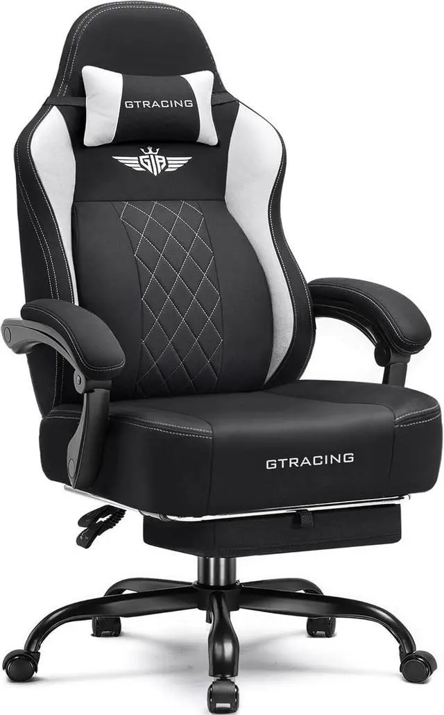Main image of GTPLAYER Big and Tall Gaming Chair Breathable Fabric Computer Chair with Strong Lumbar Support, Comfortable Office Chairs with Pocket Spring Cushion, High Back Ergonomic Desk Chairs with Footrest