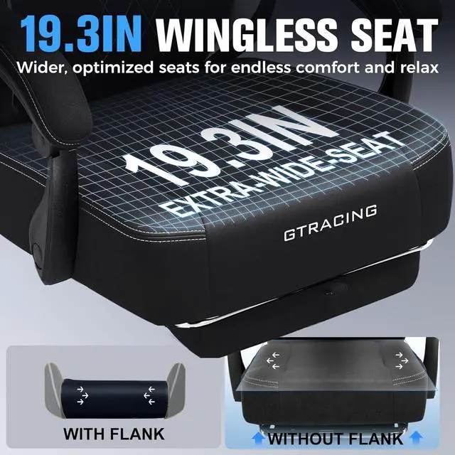 Alt view image 4 of 7 - GTPLAYER Big and Tall Gaming Chair Breathable Fabric Computer Chair with Strong Lumbar Support, Comfortable Office Chairs with Pocket Spring Cushion, High Back Ergonomic Desk Chairs with Footrest