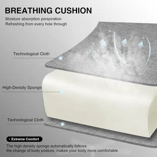 Alt view image 5 of 7 - GTRACING Gaming Chair with Footrest, Fabric Breathable Big and Tall Ergonomic Computer Chair 350 lbs with Adjustable Lumbar Support and ReclinerHigh Back Game Chair for Office Gaming, Grey