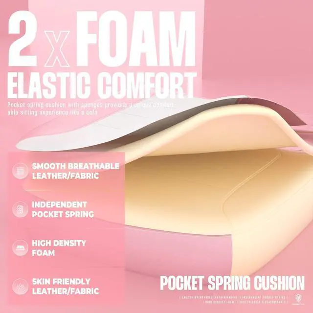 Alt view image 4 of 7 - Dowinx Gaming Chair with Footrest, Big and Tall Gaming Chair for Heavy People, Computer/PC Gamer Chair for Adult with Massage (Pink)