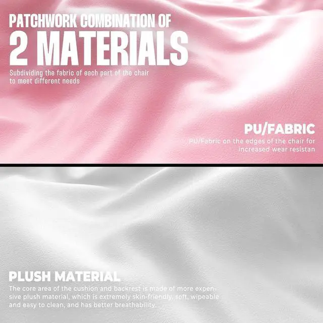 Alt view image 7 of 7 - Dowinx Gaming Chair with Footrest, Big and Tall Gaming Chair for Heavy People, Computer/PC Gamer Chair for Adult with Massage (Pink)