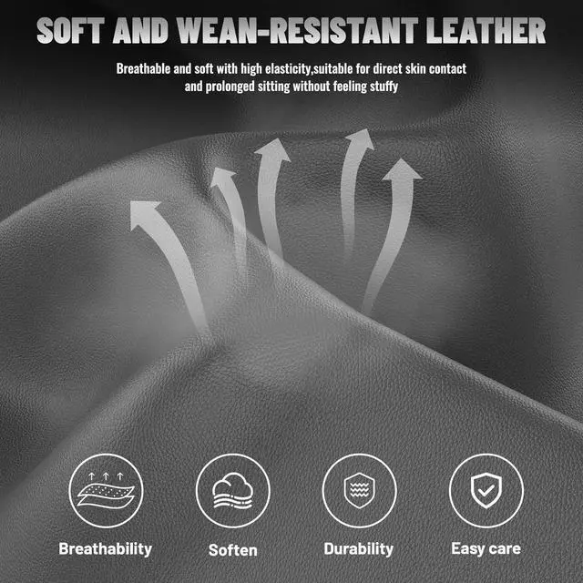 Alt view image 7 of 7 - Soontrans Grey Gaming Chairs with Large Mouse Pad, Ergonomic Computer Office Chair with Lumbar Cushion, Reclining PU Leather Gamer Chair with Footrest for Adults, High Back Video Game Chair