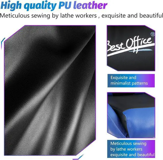 Alt view image 6 of 7 - PayLessHere Gaming Chair Ergonomic Office Chair with Lumbar Support Headrest Armrests Rolling Swivel Functionality and Adjustable Features for PC Gamer (Blue)