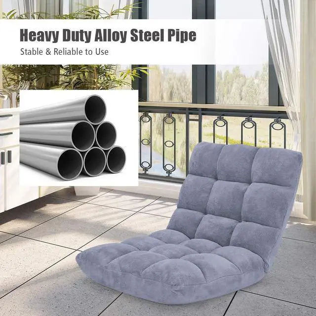 Alt view image 6 of 6 - GORELAX Memory Foam Floor Chair, 14-Poistion Adjustable Reading Gaming Chair Recliner, Folding Cushioned Meditation Chair with Back Support, Padded Lazy Sofa for Adults, Kids