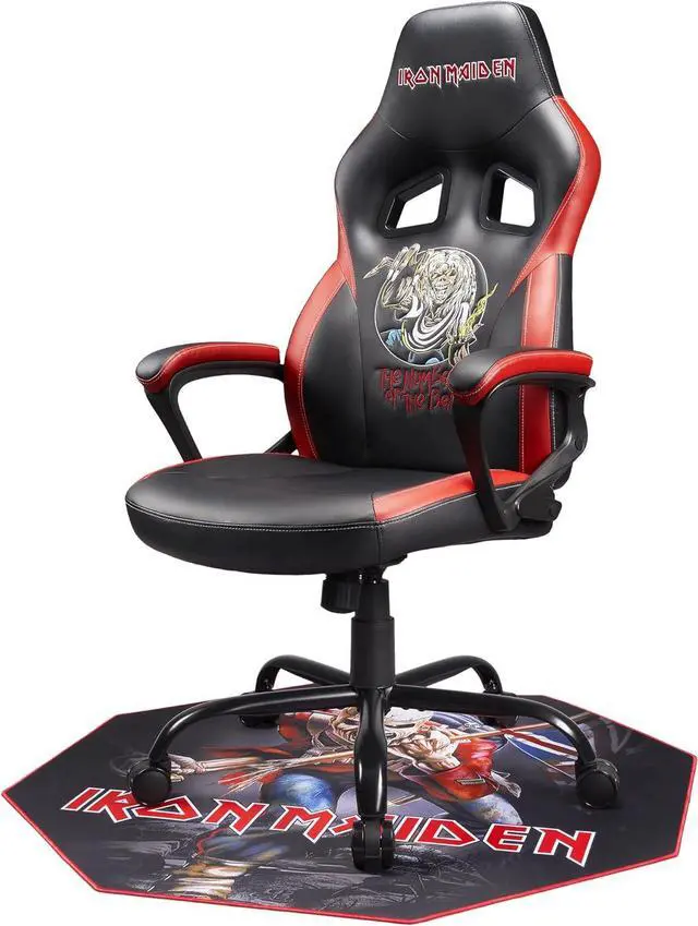 Alt view image 6 of 6 - SUBSONIC Iron Maiden - Non-Slip Gamer Floor Mat for Gaming and Office Chair