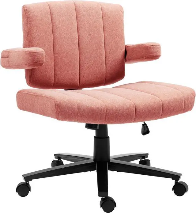 Main image of Criss Cross Wheeled Chair - Adaptable Comfort for Every Need, High-Backed, with Adjustable Wide Armrests, Anti-Skid Fabric Upholstery, and a Sleek Modern Aesthetic for Home Office Use
