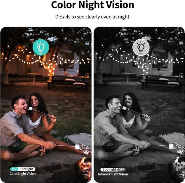 Alt view image 2 of 7 - Security Cameras Wireless Outdoor,2K Indoor WiFi Wireless Cameras,Outside Battery Powered Camera for Home Security,AI Motion Detection,Color Night Vision,Spotlight,Siren Alarm,SD/Cloud Storage,2 Pack