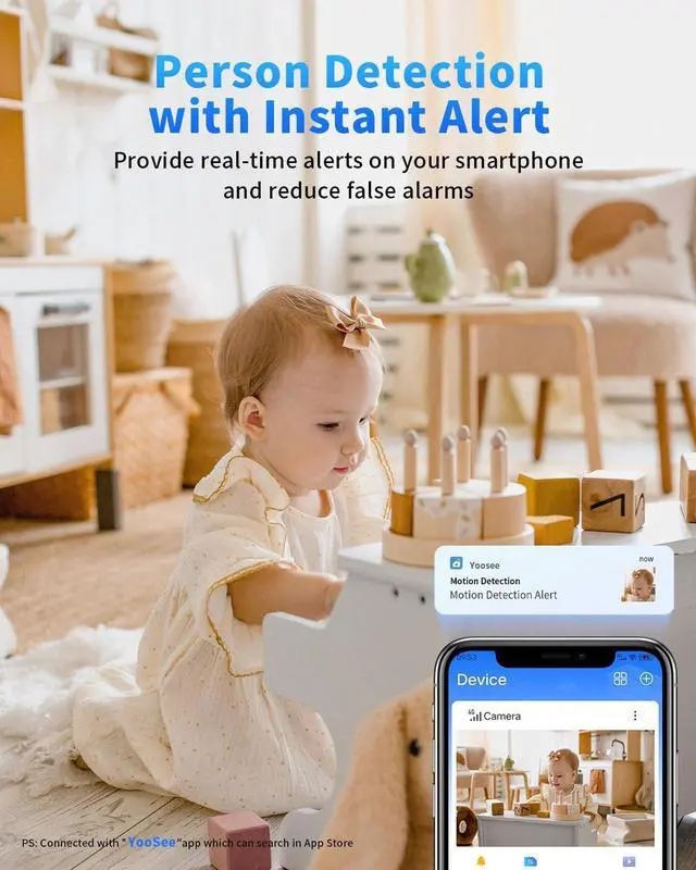 Alt view image 5 of 7 - [5G & 2.4G] 2K Indoor Security Cameras for Home Security, AI Voice Change for 2-Way Talk, Motion Detection, Night Vision, 24/7 SD Recording/Cloud Storage, Baby Monitor/Dog/Pet Camera with Phone App, 2