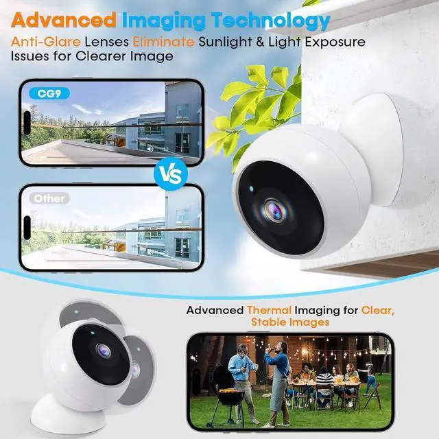 Alt view image 6 of 7 - AMTIFO Security Cameras Wireless Outdoor Magnetic: Install-Free Smart Indoor 2K WiFi - Long Battery Life Powered Wireless Cameras for Home Security with AI Motion Detection