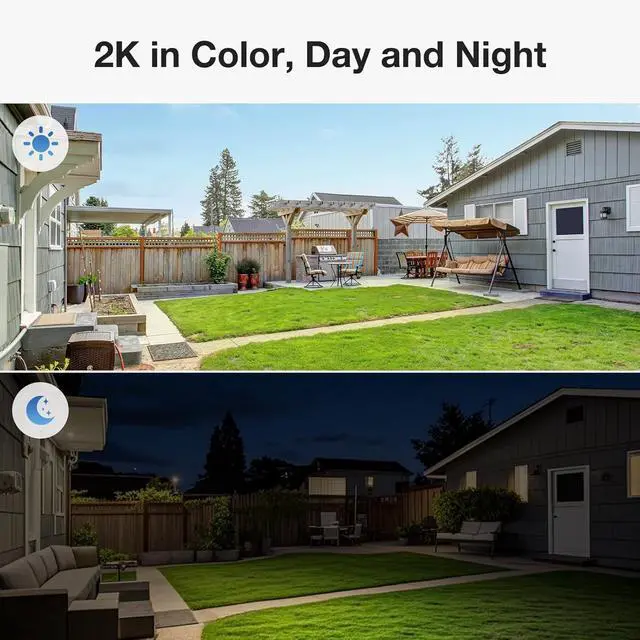 Alt view image 5 of 7 - Dual Lens Solar Security Cameras Wireless Outdoor, 2K Full HD Video, 360° View Pan/Tilt Home Security Camera with Color Night Vision, Easy to Install, PIR Alarm, 2.4GHz WiFi