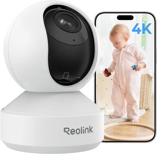 Main image of REOLINK Smart 4K UHD Pan & Tilt Dual-Band Wi-Fi 6 Indoor Security Camera with 3X Optical Zoom, Auto-Tracking, People/Pet Detection, Crying Sound Detection, Privacy Mode, and Bluetooth Setup, E1 Zoom