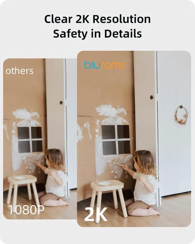 Alt view image 5 of 7 - blurams Indoor Camera 2K, Cameras for Home Security 5G&2.4GHz, 360° Pet Camera w/Motion Tracking, Phone App, 2-Way Audio, IR Night Vision, Siren, Works with Alexa & Google Assistant