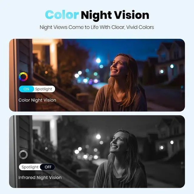 Alt view image 3 of 7 - Techage Security Cameras Wireless Outdoor, 2K Battery Powered WiFi Cameras for Home Security with AI Motion Detection, Color Night Vision, 2-Way Talk, IP66 Waterproof, Cloud/SD Storage 4 Pack