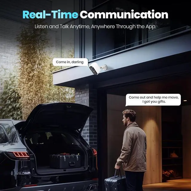 Alt view image 6 of 7 - Techage Security Cameras Wireless Outdoor, 2K Battery Powered WiFi Cameras for Home Security with AI Motion Detection, Color Night Vision, 2-Way Talk, IP66 Waterproof, Cloud/SD Storage 4 Pack
