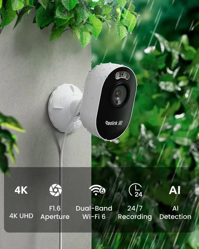 Alt view image 3 of 7 - REOLINK 4K Outdoor Security Camera, 2.4/5GHz Wi-Fi 6, AI Detection, Spotlight Color Night Vision, 24/7 Recording, No Monthly Fees, Corded Wireless WiFi Security Camera, Weatherproof, Lumus Pro