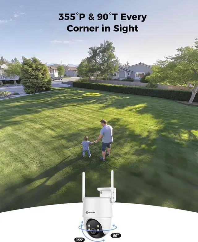 Alt view image 4 of 7 - COCOCAM 24/7 Recording AOV WiFi Security Camera Outdoor Wireless with 10000mAh Battery 8W Solar Panel, 2K PTZ, 30 Meters Night Vision, AI Detection, AI Tracking, Two-Way Audio